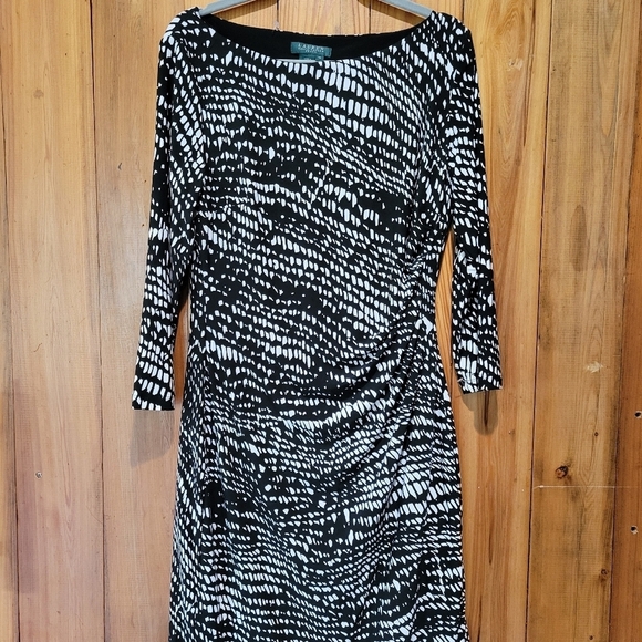 Ralph Lauren Dresses & Skirts - Ralph Lauren Elegant Black and White Patterned Dress